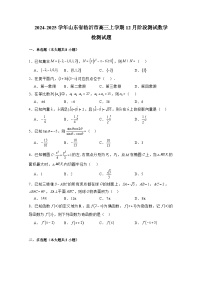 2024-2025学年山东省临沂市高三上册12月阶段测试数学检测试题（附解析）