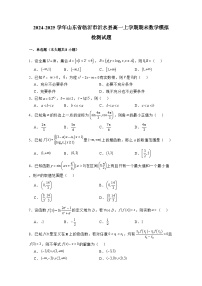 2024-2025学年山东省临沂市沂水县高一上册期末模拟数学检测试题1（附解析）