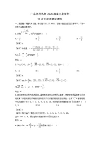 2025届广东省茂名市高三上学期12月份联考数学试卷（解析版）