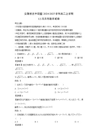 2024~2025学年安徽省县中联盟高二上学期12月月考数学试卷（解析版）
