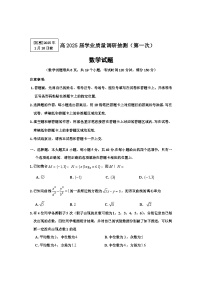2025重庆市主城五区高三上学期一诊试题数学含答案