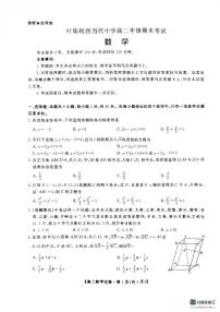安徽省六安市叶集皖西当代中学2024-2025学年高二上学期1月期末数学试题