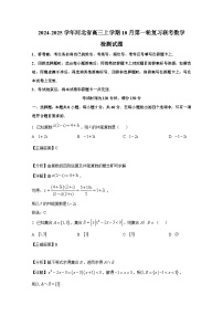 2024-2025学年河北省高三上学期10月第一轮复习联考数学检测试题（附解析）