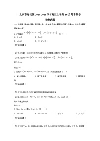 北京市海淀区2024-2025学年高三上学期10月月考数学检测试题（附解析）