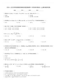 2024～2025学年陕西西安高新区西安高新第一中学(高中部)高一(上)期中数学试卷(含解析)