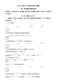 黑龙江省哈尔滨市第三中学2024-2025学年高一上学期期末考试数学试卷（Word版附解析）