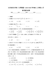 江西省部分学校（九师联盟）2024-2025学年高三上学期12月联考数学试卷