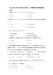 2024-2025学年江苏省南京市高一上册期中数学检测试题（附解析）
