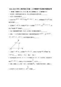 2024-2025学年上海市徐汇区高二上册期中考试数学检测试卷（含解析）