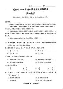 湖南省岳阳市2024-2025学年高一上学期期末教学质量监测数学试卷