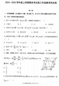数学丨辽宁省五校（东北育才中学、辽宁省实验中学、大连24中学、大连八中、鞍山一中）2025届高三1月期末考试数学试卷及答案