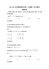 2024-2025学年福建省莆田市高二上册第一次月考数学检测试卷（附解析）