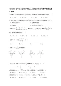 2024-2025学年山东省济宁市高三上册10月月考数学检测试题