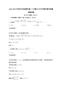 2024-2025学年四川省成都市高三上册10月月考数学教学质量检测试题（附解析）