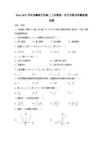 2024-2025学年西藏林芝市高三上册第一次月考数学质量检测试题（含解析）