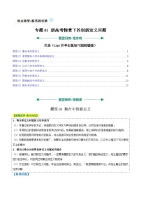 专题01 新高考情景下的创新定义问题（八大题型）-高考数学二轮热点题型归纳与变式演练（新高考通用）