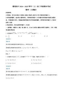 河南省周口市2024-2025学年高二上学期1月期末考试数学试题（Word版附解析）