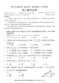 2025湖北省新八校协作体高三下学期2月联考试题数学PDF版含解析