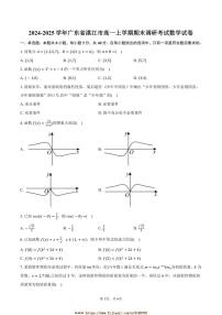 2024～2025学年广东省湛江市高一上期末调研考试数学试卷(含答案)