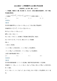安徽省合肥市第六中学2024-2025学年高一上学期期末考试数学试卷（解析版）