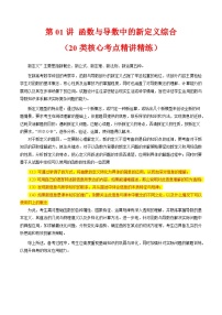 2025高考数学专项讲义第01讲函数与导数中的新定义综合(学生版+解析)