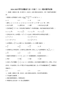2024-2025学年安徽省六安一中高二（上）期末数学试卷（含答案）