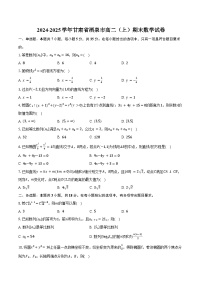 2024-2025学年甘肃省酒泉市高二（上）期末数学试卷（含答案）