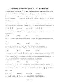 安徽省宣城市2024-2025学年高二（上）期末数学试卷（含答案）