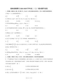 湖南省湘潭市2024-2025学年高二（上）期末数学试卷（含答案）
