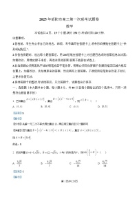 湖南省邵阳市2024-2025学年高三上学期第一次联考数学试卷（Word版附解析）
