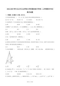 2025北京北师大实验中学高二（上）期末数学试卷(有答案)