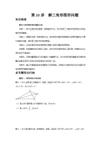 2025年高考数学核心考点归纳第33讲、解三角形图形问题特训(学生版+解析)