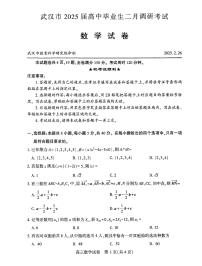 【精品解析】湖北省武汉市2025届高三二调（二模） 高中毕业生二月调研考试 数学试题及答案解析