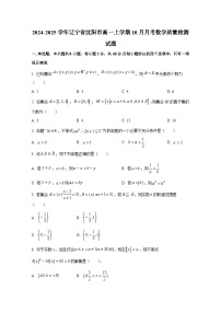 2024-2025学年辽宁省沈阳市高一上册10月月考数学质量检测试题