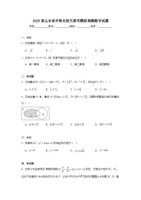 2025届山东省齐鲁名校大联考模拟预测数学试题