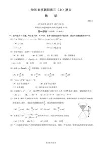 2025北京朝阳高三（上）期末数学试卷（有答案）
