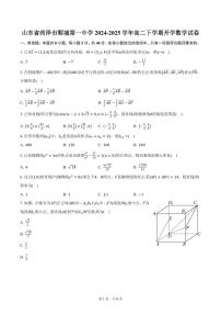 山东省菏泽市鄄城第一中学2024-2025学年高二下学期开学数学试卷（含答案）