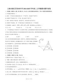上海市徐汇区位育中学2024-2025学年高二上学期期末数学试卷（含答案）