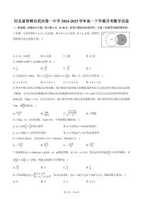 河北省邯郸市武安第一中学2024-2025学年高一下学期月考数学试卷（含答案）