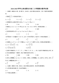 2024-2025学年山东省泰安市高二上学期期末数学试卷（含答案）