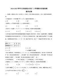 2024-2025学年江西省新余市高二上学期期末质量检测数学试卷（含答案）