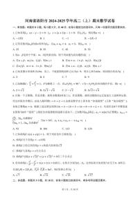河南省洛阳市2024-2025学年高二（上）期末数学试卷（含答案）