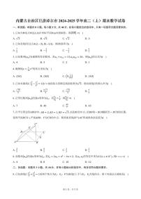 内蒙古自治区巴彦淖尔市2024-2025学年高二（上）期末数学试卷（含答案）