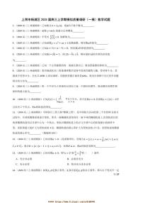 2025届上海市杨浦区高三上模拟质量调研([高考]一模)数学试卷