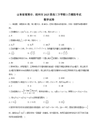 山东省淄博市、滨州市2025届高三下学期3月模拟考试数学试卷（淄博滨州一模）（含答案）