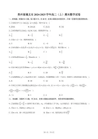 贵州省遵义市2024-2025学年高二（上）期末数学试卷（含答案）