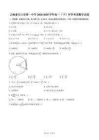 云南省文山市第一中学2024-2025学年高一（下）开学考试数学试卷（含答案）