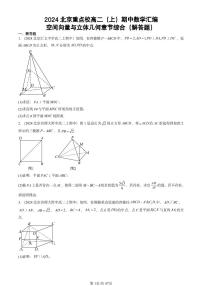 2024北京重点校高二（上）期中真题数学汇编：空间向量与立体几何章节综合（解答题）