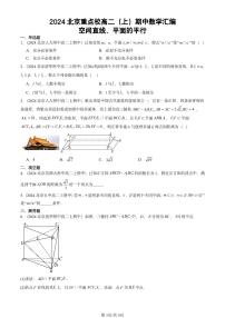 2024北京重点校高二（上）期中真题数学汇编：空间直线、平面的平行