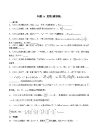 (上海专用)新高考数学一轮复习讲练测专题14 复数(模拟练)（2份，原卷版+解析版）